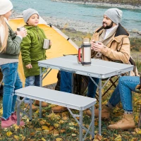 Outsunny 3 pcs Picnic Table Bench Set, Foldable, Aluminum Alloy(m-11)