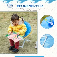 HOMCOM opvouwbare campingstoel voor kinderen tussen 3 en 5 jaar Blauw Ø50 x 49H cm(m-5)
