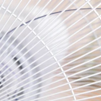 HOMCOM 16'' Pedestal Stand Fan, 3 Speed 3 Mode, 85° Oscillation, LED Panel, 3M Remote Controller, Height Adjustable for Living Room, Bedroom, Garage, Office, Black and White(m-9)