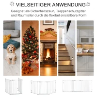 Barierka dla psów Barierka ochronna Bramka dla psów 3 elementy tworzywo sztuczne biały(m-4)