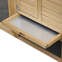 PawHut kurnik woliera dla kur domek dla kurczaków pomieszczenie dla drobiu rampa drewno jodłowe kolor naturalny(m-8)