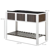 Outsunny Plantentafel tuintafel houten werkblad tuinbed voor groenten bloemen(m-3)