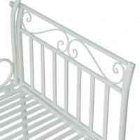 Tuinbank zitbank bloemenbank parkbank tuinmeubilair 2-zits metaal wit(m-6)