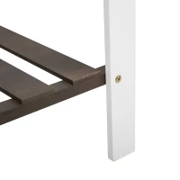 Outsunny Wysoka Grządka na Balkon, Stół Ogrodniczy do Warzyw i Kwiatów, Skrzynka na Rośliny z Półką, 119 x 57 x 89 cm, Drewno Sosnowe, Tkanina Nietkana, Biały+Szary(m-8)