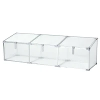 Outsunny Szklarnia aluminiowa Skrzynia inspektowa Cieplarnia Inspekt do uprawy 3 oddzielne pokrywy PC 180 x 51 x 51 cm(m-1)