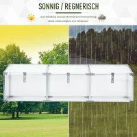 Outsunny® aluminium kas koude kas kweekkas kweken plantenkas 3 afzonderlijke kantelramen PC 180 x 51 x 51 cm | Aosom.de(m-6)