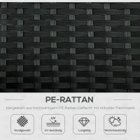 Leżak ogrodowy, podwójny leżak, leżak wypoczynkowy dla 2 osób, 5-stopniowa regulacja oparcia, metal, rattan z PE, kremowy(m-4)