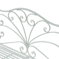 Tuinbank zitbank bloemenbank parkbank tuinmeubilair 2-zits metaal wit(m-7)