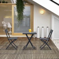 Outsunny 3-delig poly-rotan Bistro zitgroep tafel-stoel set tuinset tuinmeubels(m-10)