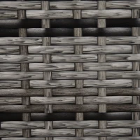 Outsunny Square PE Rattan Garden Table, with Glass Table Top - Grey(m-10)