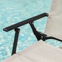 Outsunny Outdoor Chairs Set of 2 Foldable w/ Texteline Fabric for Garden Balcony Poolside(m-9)