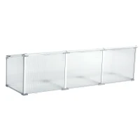 Outsunny Szklarnia aluminiowa Skrzynia inspektowa Cieplarnia Inspekt do uprawy 3 oddzielne pokrywy PC 180 x 51 x 51 cm(m-7)