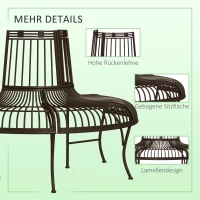Outsunny halfronde tuinbank voor bomen staal bruin 135 x 70 x 85 cm(m-6)