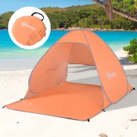 Outsunny 2 Person Pop Up UV Shelter Shade-Orange(m-9)