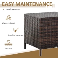 Outsunny 3 Pcs Rattan Nesting Tables Set-Brown(m-4)