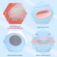 HOMCOM® Nocnik dla Dzieci Toaleta Treningowa Wyjmowany Pojemnik Plastik Niebieski(m-6)