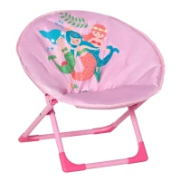 HOMCOM opvouwbare campingstoel voor kinderen tussen 3 en 5 jaar roze Ø50 x 49H cm(m-1)