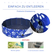 PawHut Hondenbad hondenzwembad hondenbad waterbak opvouwbaar Ø120 x 30 h cm(m-6)