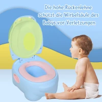 HOMCOM baby toiletpotje kindertoilet voor 6-72 maanden kunststof blauw(m-5)