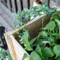 Outsunny Wooden Raised Plant Stand Outdoor Flower Bed Box with Clapboard 100 x 40 x 84cm(m-13)