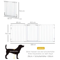 PawHut Afschermhek voor honden veiligheidshek hondenhek 3 elementen kunststof wit(m-3)