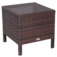 Outsunny 3 Pcs Rattan Nesting Tables Set-Brown(m-10)