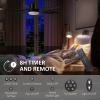 HOMCOM Reversible Ceiling Fan with Light, 6 Blades Indoor Modern Mount LED Lighting Fan with Remote Controller, for Bedroom, Living Room, Silver(m-9)