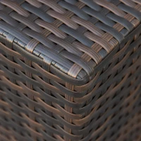 Outsunny 3 Pcs Rattan Nesting Tables Set-Brown(m-8)