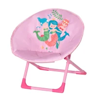HOMCOM opvouwbare campingstoel voor kinderen tussen 3 en 5 jaar roze Ø50 x 49H cm(m-10)