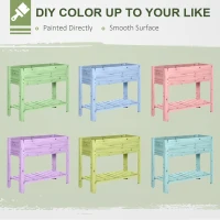 Outsunny Wooden Raised Plant Stand Outdoor Flower Bed Box with Clapboard 100 x 40 x 84cm(m-7)