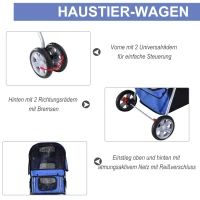 Wózek dla psa wózek dla kota wózek spacerowy niebieski Pawhut(m-6)