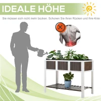 Outsunny Plantentafel tuintafel houten werkblad tuinbed voor groenten bloemen(m-5)
