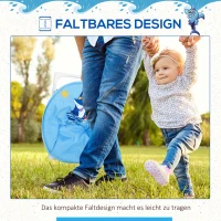 HOMCOM krzesło kempingowe dziecięce składane dziecięce krzesło składane moon chair składane do pomieszczeń i na zewnątrz łatwe do przenoszenia dla dzieci w wieku od 3 do 5 lat stal kolor niebieski Ø 50 x wys. 49 cm(m-4)