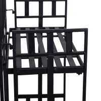 Outsunny Blumenständer Pflanzregal Pflanzenständer Blumenregal  Gartenregal 3 Ebenen faltbar Metall Schwarz 61 x 29,5 x 120 cm(m-8)