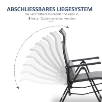 Outsunny leżak ogrodowy 9 pozycji stal siatka(m-5)