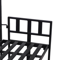 Outsunny Blumenständer Pflanzregal Pflanzenständer Blumenregal  Gartenregal 3 Ebenen faltbar Metall Schwarz 61 x 29,5 x 120 cm(m-9)