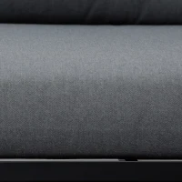 Outsunny 4 Pieces Aluminium Garden Furniture Sets with Thick Padded Cushion, 5 Seater Outdoor L Shape Corner Sofa Conversation Set, w/ Coffee Table and Sofa Side Table for Patio, Deck, Dark Grey(m-10)