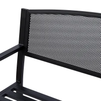 Outsunny Ławka ogrodowa 2-osobowa ogród stal + drewno sosnowe kolor naturalny(m-5)