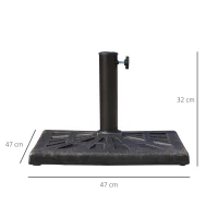 Outsunny Baza pentru Umbrela de Soare Diametru 3,8-4,8cm Greutate 16Kg de Gradina(m-3)