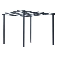 Outsunny Spalier Gradina Metal Negru 297×295×230 cm – Pentru Plante Catatoare(m-7)
