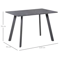 HOMCOM Esstisch Küchentisch mit Metallbeinen und geräumiger Tischplatte Holztisch Dunkelgrau MDF Metall 110 x 70 x 76 cm(m-3)