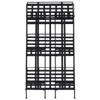 Outsunny Blumenständer Pflanzregal Pflanzenständer Blumenregal  Gartenregal 3 Ebenen faltbar Metall Schwarz 61 x 29,5 x 120 cm(m-6)