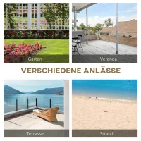 Outsunny tuinbank voor 2 personen, massief hout, natuurlijke kleur, 98 x 50 x 39.5 cm(m-7)