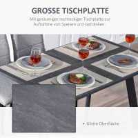 HOMCOM Esstisch Küchentisch mit Metallbeinen und geräumiger Tischplatte Holztisch Dunkelgrau MDF Metall 110 x 70 x 76 cm(m-5)