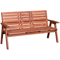 Outsunny Fir Wood Convertible 2 to 3 Seater Outdoor Garden Bench Wood Tone(m-1)
