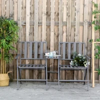 Outsunny 2 Seat Garden Chair Bench Folding Loveseats Jack and Jill Seat w/Coffee Table Outdoor Patio(m-11)