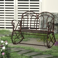 Outdoor Iron Rocking Chair-Bronze Red(m-12)