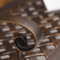 Outsunny Cast Aluminium Outdoor Garden Bench 2 Seater Antique Patio Loveseat, Bronze(m-6)