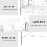 Outsunny Heavy-Duty Garden Bench-White(m-5)