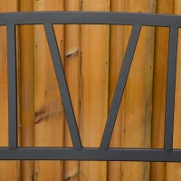 Outsunny 2-Seater Garden Bench Metal Loveseat w/ Decorative Backrest Ergonomic Armrest(m-7)